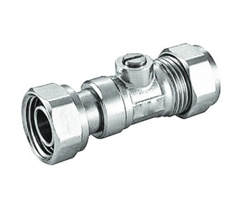 Chrome Compression 15mm X 1 2 Straight Service Valve