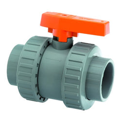 ABS Plain Double Industrial Union Ball Valve  - EPDM Seals