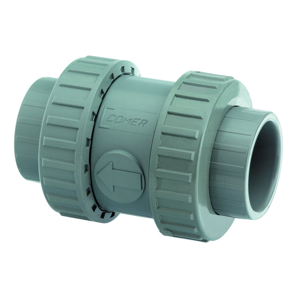 ABS Plain Double Union Spring Check Valve - EPDM Seal