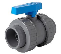 ABS Plain Double Union Ball Valve  - EPDM Seals